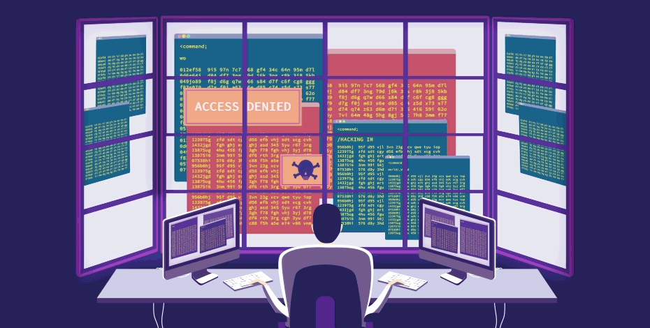 Modern office with a team working
